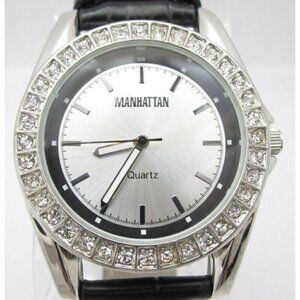 Women Manhattan by Croton Quartz Analog 39mm Round Watch (G732) "New Battery"
